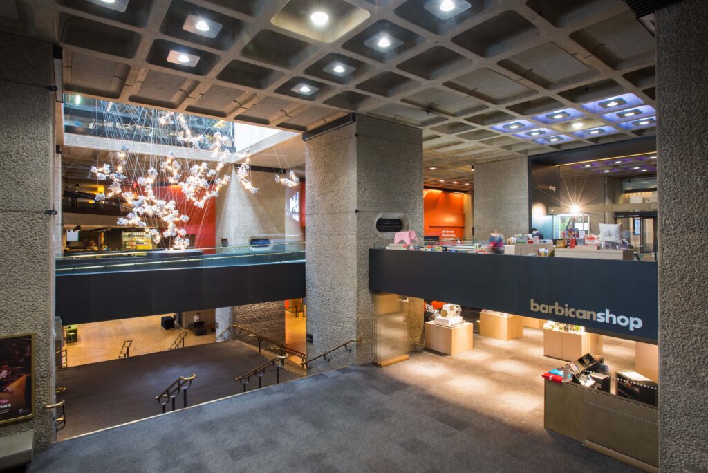 Art in the City of London - Barbican shop - large open space - view of shop front