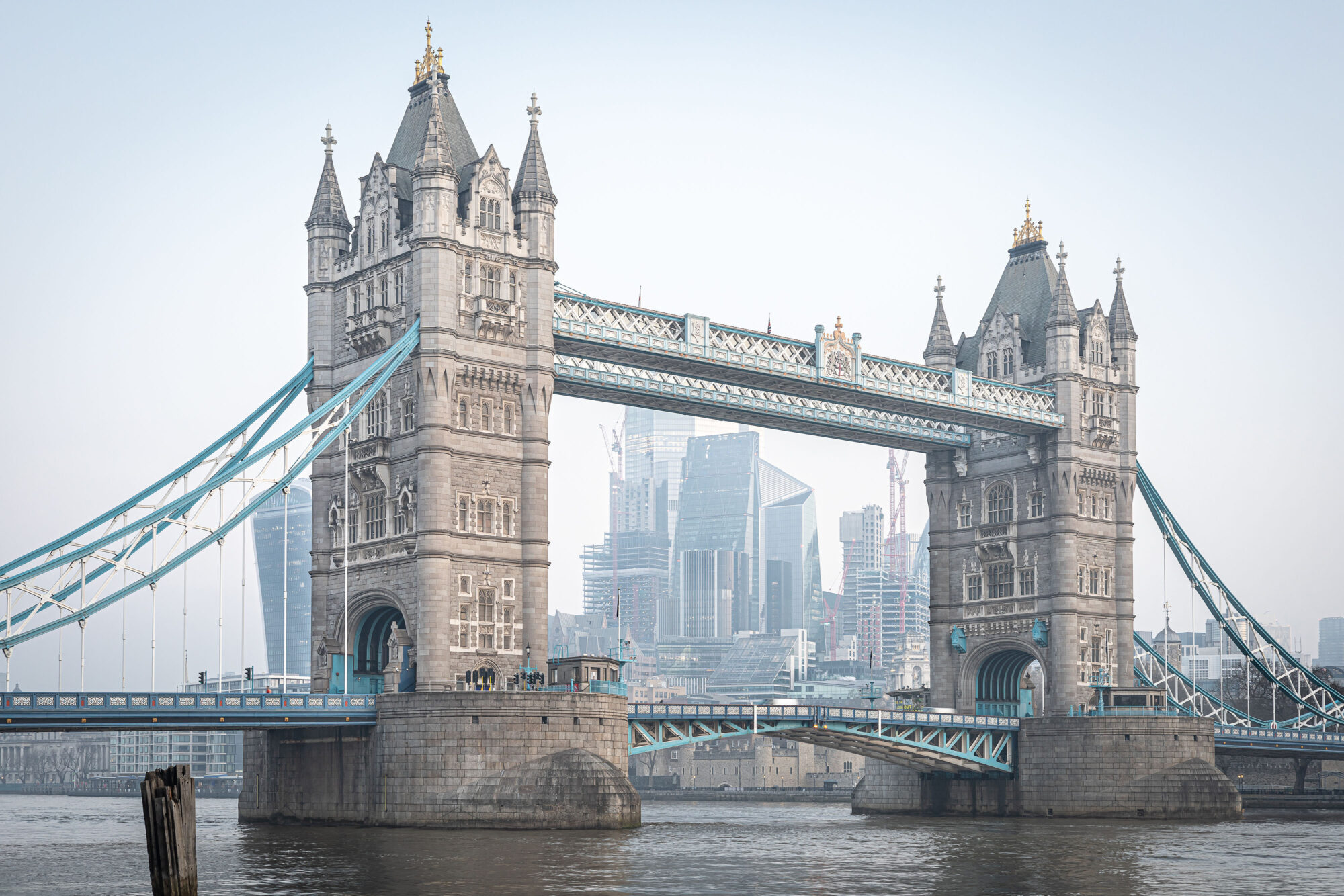 Attractions in the City of London - Tower Bridge with City behind