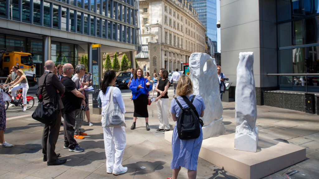 Art in the City of London - Sculpture in the City - guided tour - sculptures of white abstract shapes 