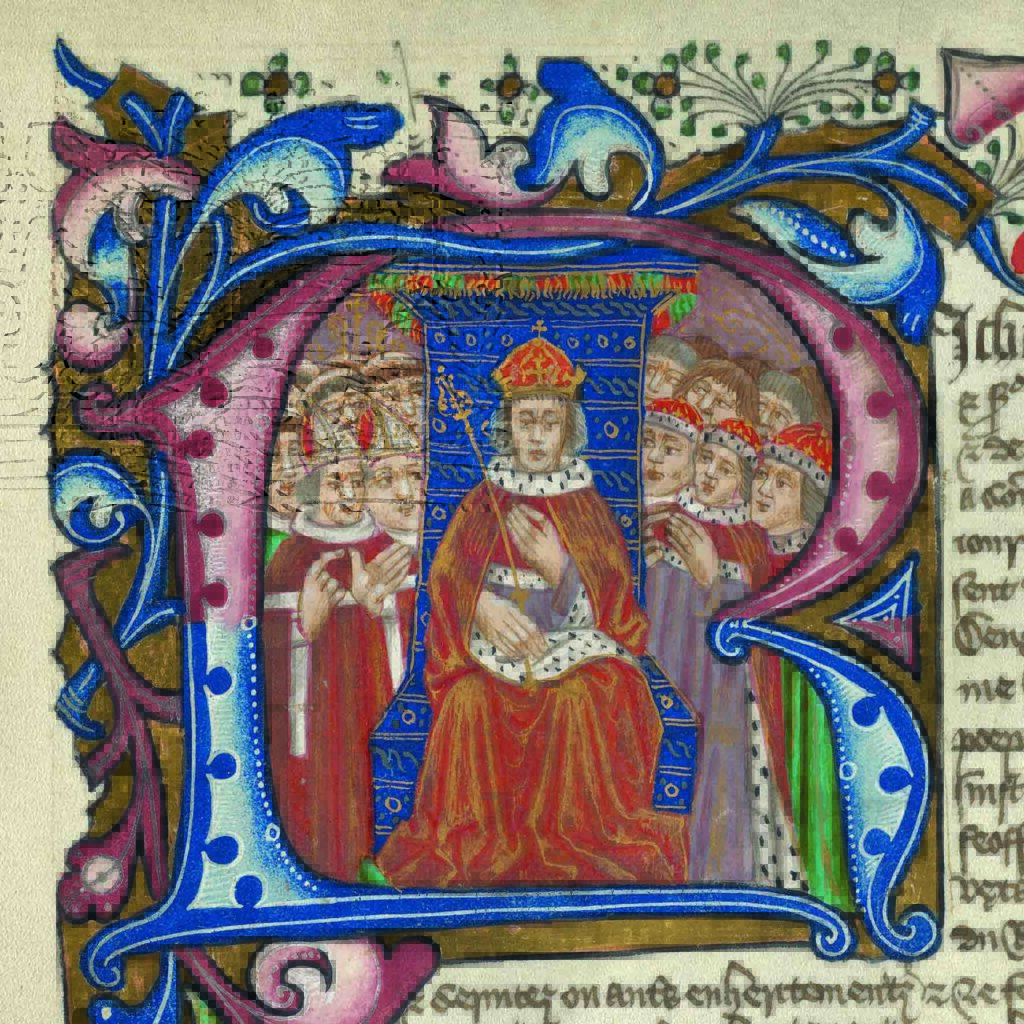 Heritage Gallery Exhibition - Cartae Antiquae - illustration from a 1400's book - portrait of Richard III