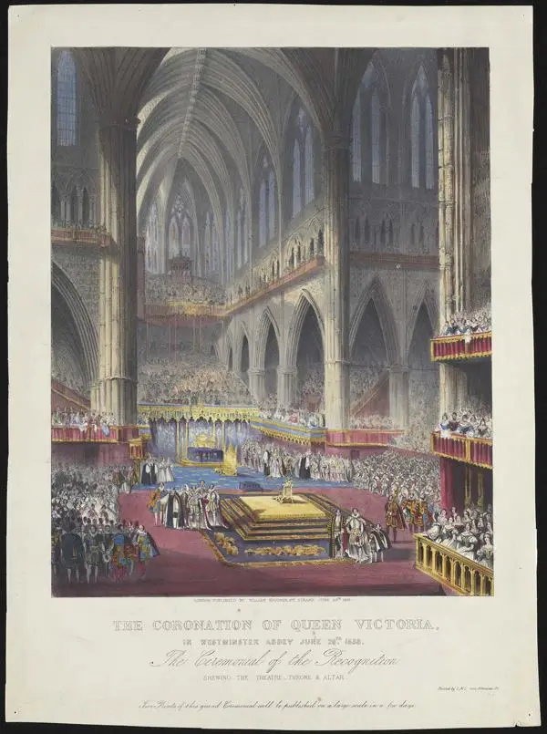 heritagegallery-queen-victoria - print of a gathering in a cathedral for Queen Victoria
