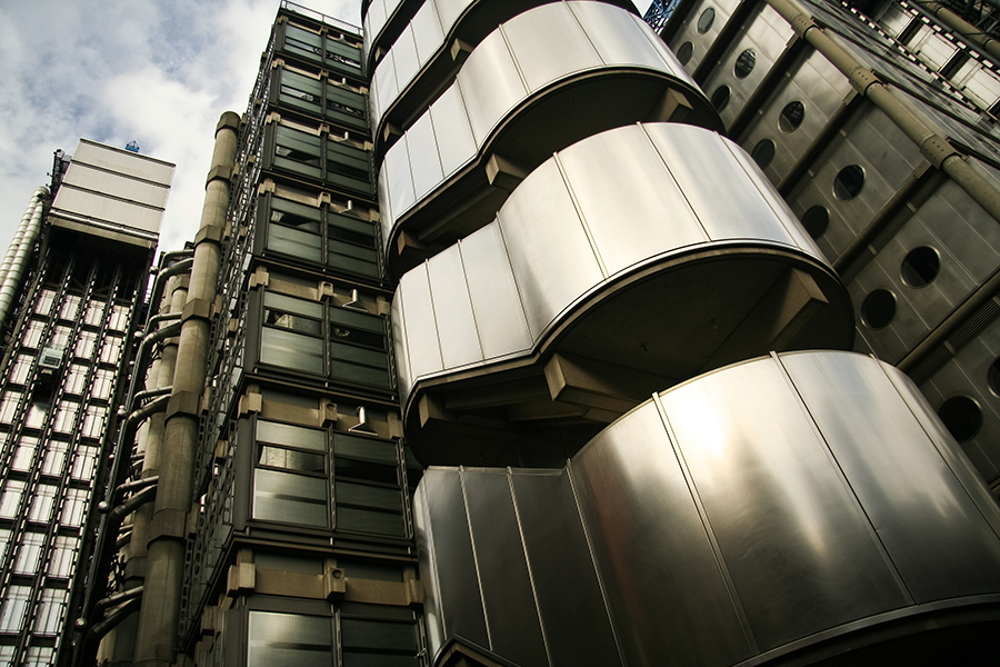 Façade of a building made of steel