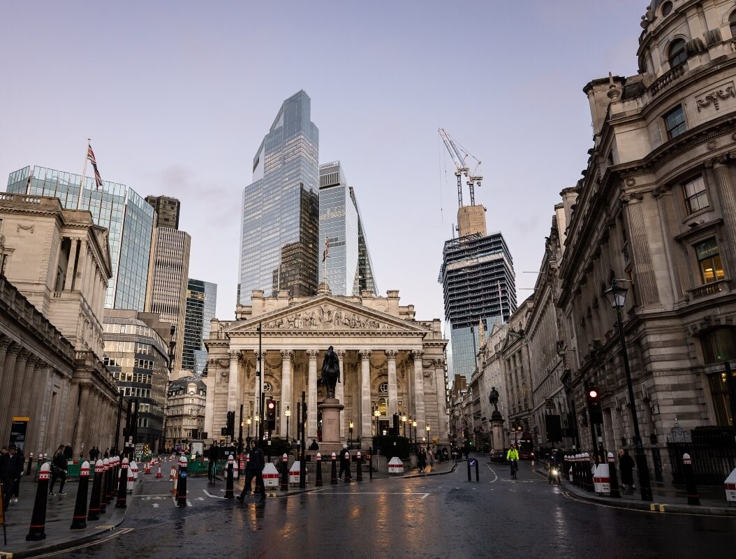 City of London view from in front of the Royal Exchange.