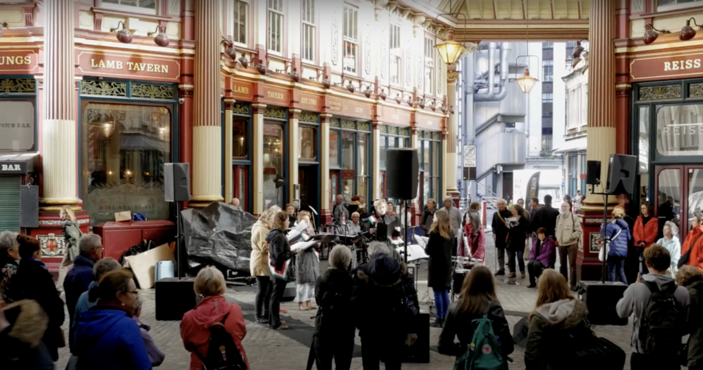 City of Women event called Music in Offices in Leadenhall Market in 2018.