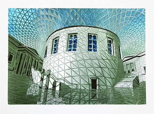 Kaleidoscopic image of the British Museum interior
