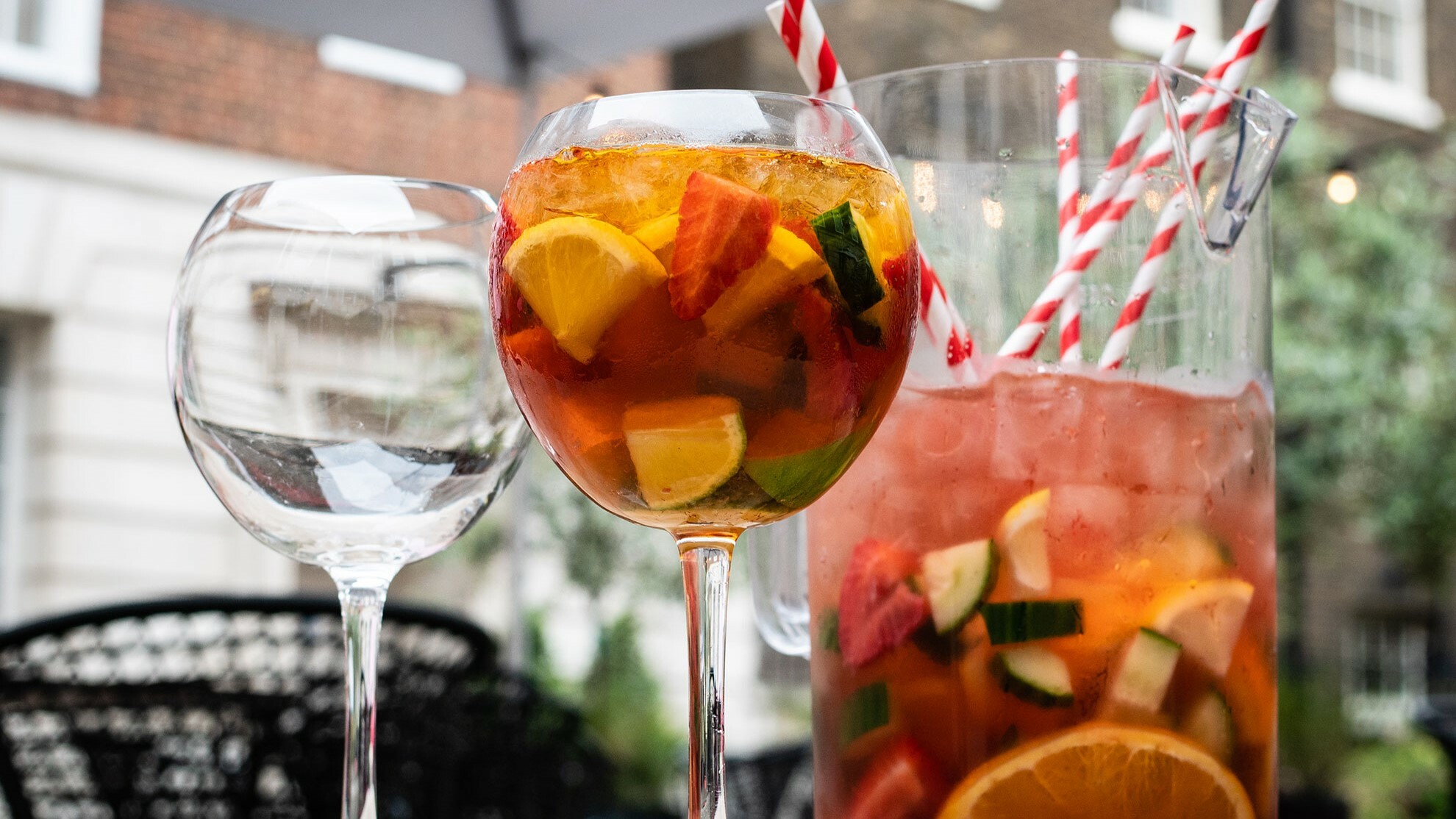 Close up of summer drinks