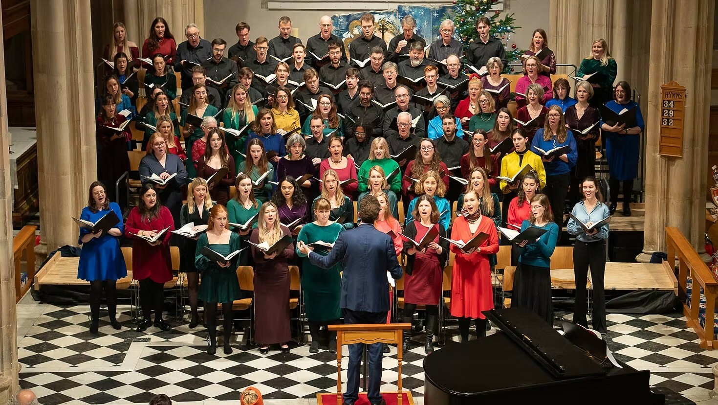 A choir singing in a historic church