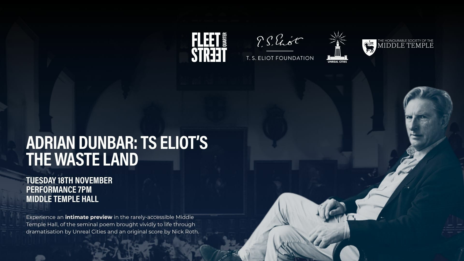 Promotional poster for T. S. Eliot's the Waste Land. Directed by Adrian Dunbar.